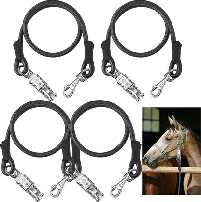 4 Pack Bungee Cross Ties Set Horse Trailer Tie Straps Bulk Cords with Snaps for Accessories, 36 Inch Long V1259-DP01-A-5532
