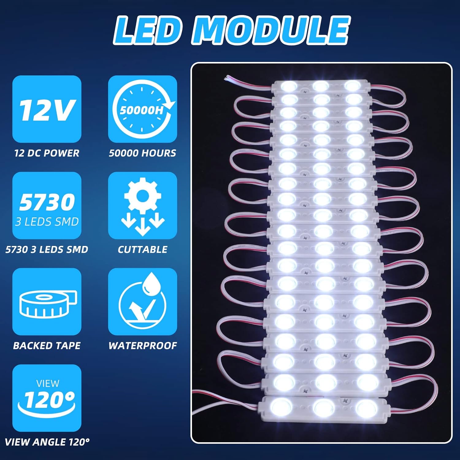 12V 300 LEDs Interior Van Light, White LED Ceiling Lighting Kits for RV Truck Boats Bus Cargo Trailers V1259-DP01-A-5539