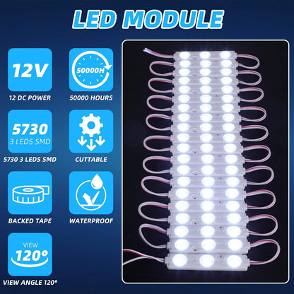 12V 300 LEDs Interior Van Light, White LED Ceiling Lighting Kits for RV Truck Boats Bus Cargo Trailers V1259-DP01-A-5539