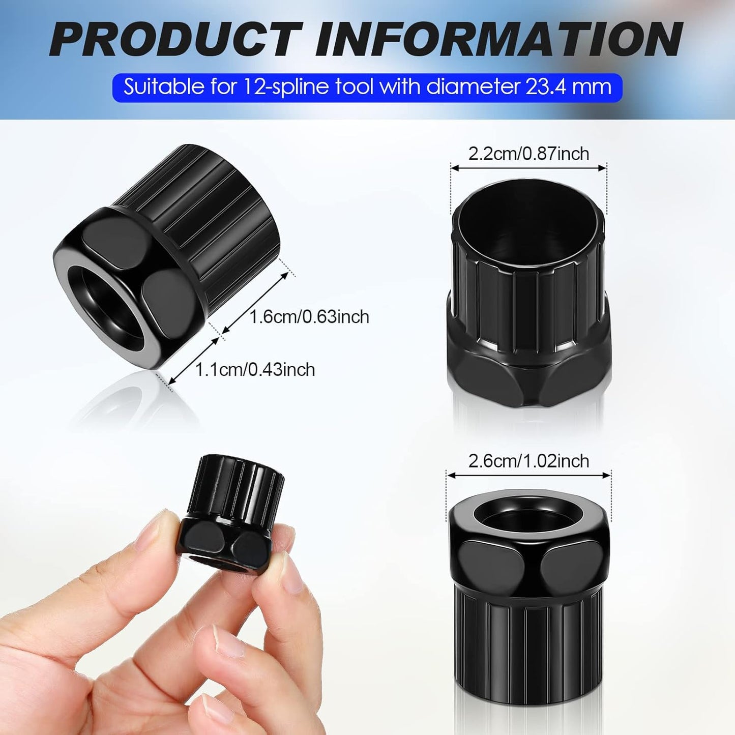 6 Pcs Bike Freewheel Remover Mountain Cassette Removal Tool Black Lockring for Repairing - V1259-DP01-A-5545