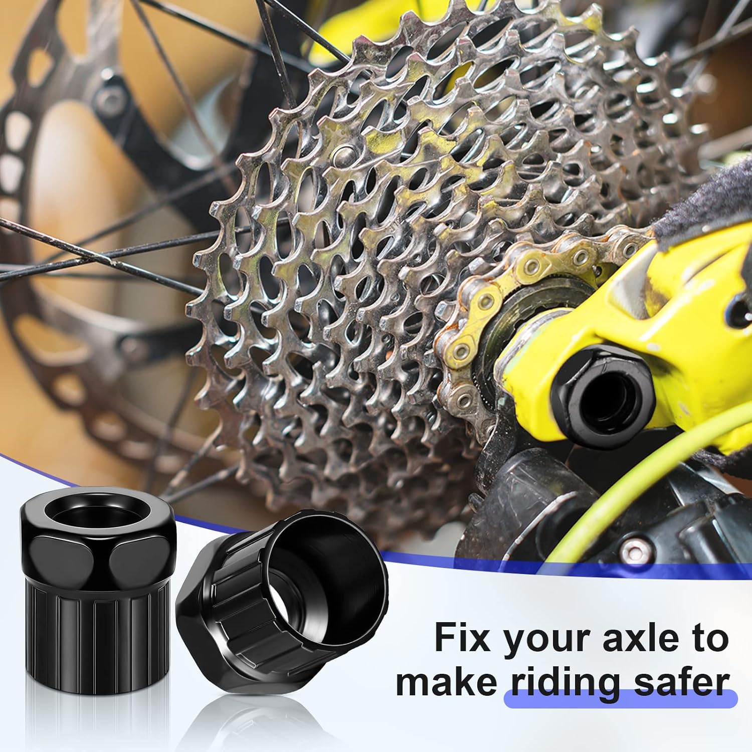 6 Pcs Bike Freewheel Remover Mountain Cassette Removal Tool Black Lockring for Repairing - V1259-DP01-A-5545