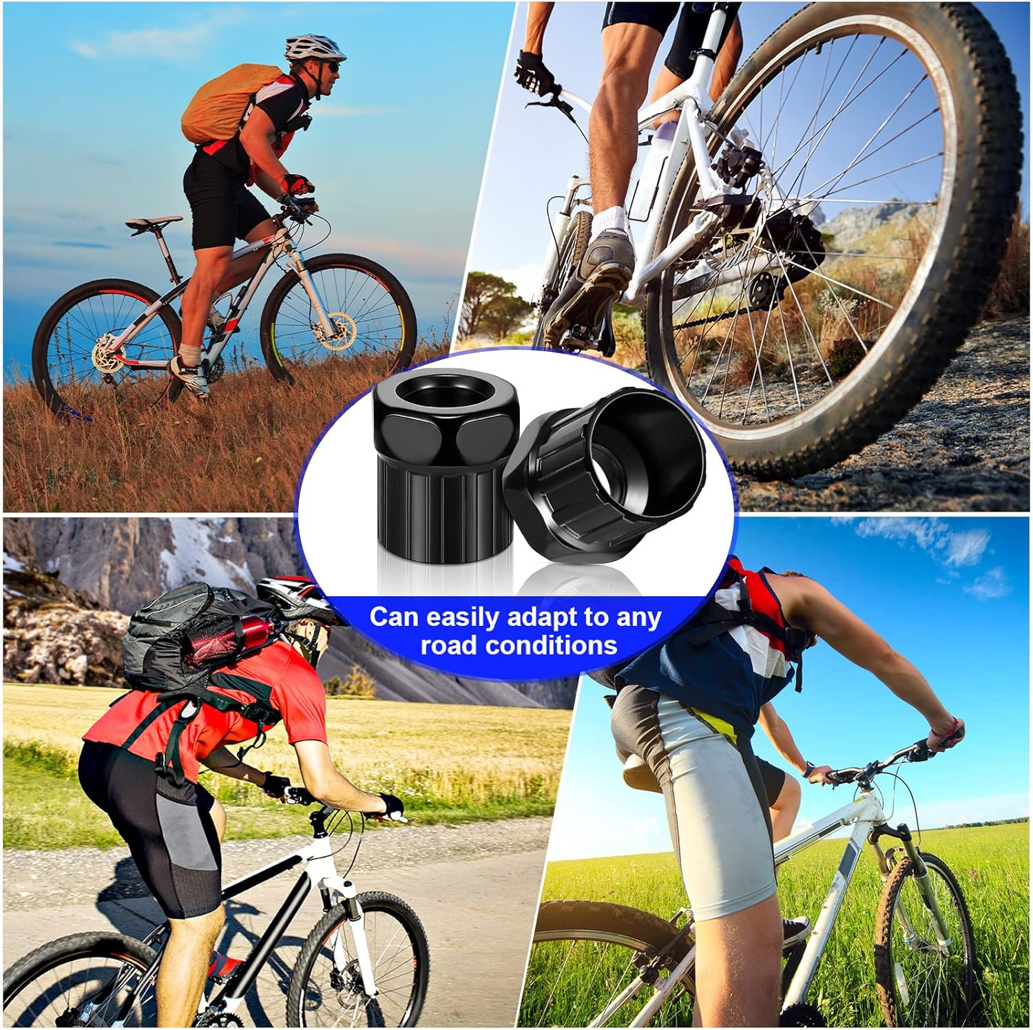 6 Pcs Bike Freewheel Remover Mountain Cassette Removal Tool Black Lockring for Repairing - V1259-DP01-A-5545