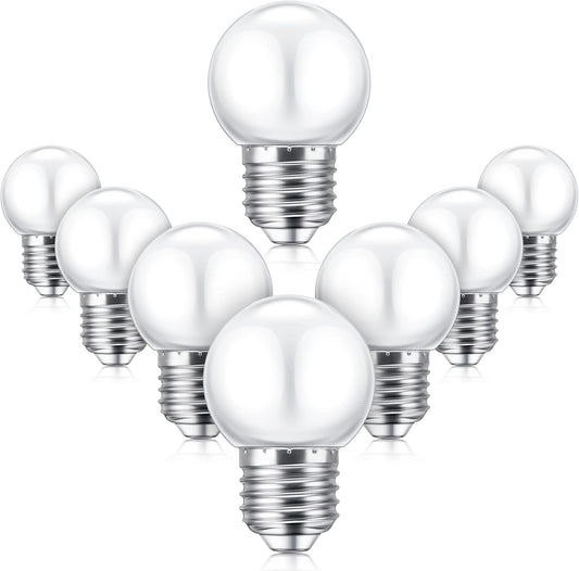 LED Night Light Bulb 1 Watt Low Wattage Bulbs 7.5 Equivalent 4511220 Lighting S11 White Lightbulb Small Globe V1259-DP01-A-5552