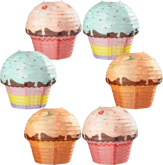 6 Pieces 12 Inches Large Candyland Cupcake Party Decoration Halloween Donut Lanterns Ice Cream Decor Dessert V1259-DP01-A-5557