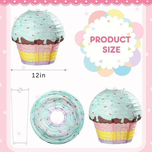 6 Pieces 12 Inches Large Candyland Cupcake Party Decoration Halloween Donut Lanterns Ice Cream Decor Dessert V1259-DP01-A-5557