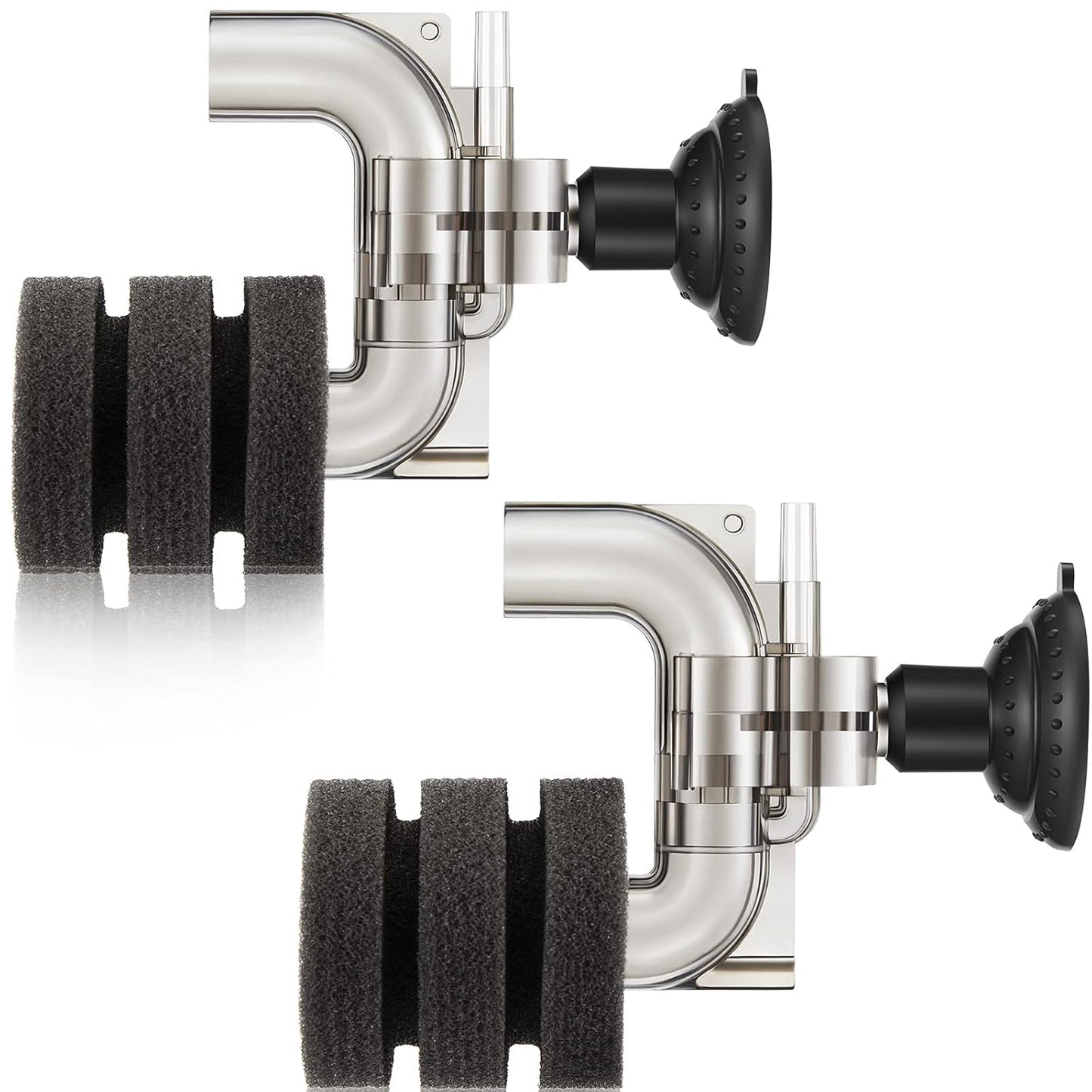 2 Pieces Mini Aquarium Single Sponge Filter Submersible Foam Quiet for Small Fish Tank 0.5-5 Gallon Fixed V1259-DP01-A-5564