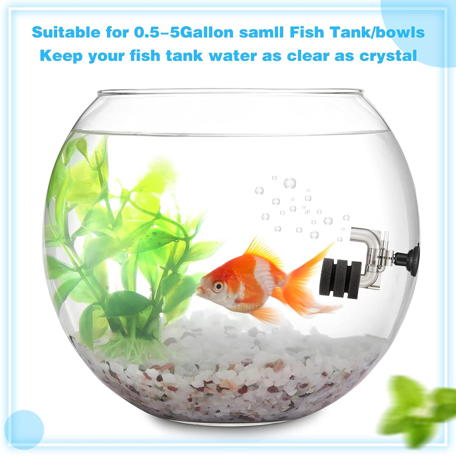 2 Pieces Mini Aquarium Single Sponge Filter Submersible Foam Quiet for Small Fish Tank 0.5-5 Gallon Fixed V1259-DP01-A-5564