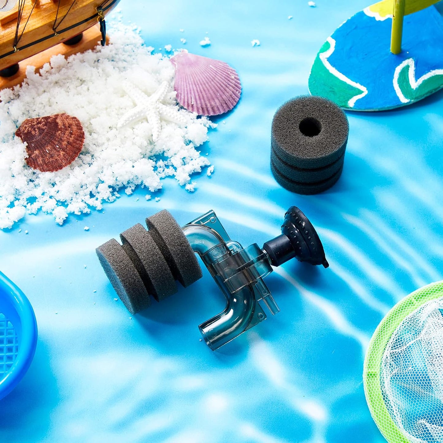 2 Pieces Mini Aquarium Single Sponge Filter Submersible Foam Quiet for Small Fish Tank 0.5-5 Gallon Fixed V1259-DP01-A-5564