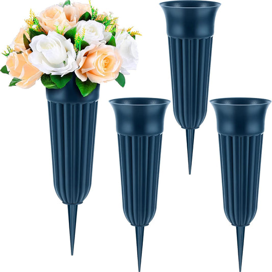 4 Pack Cemetery Vases with Spikes Headstone Vase for Graves Memorial Grave Site Decorations Floral Markers V1259-DP01-A-5582