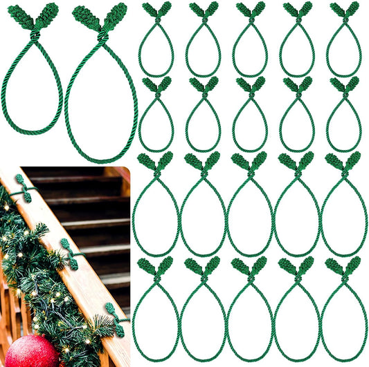 20 Pcs Christmas Inches and 16 Set Decorative Garland Twist Ties Decor for Xmas Holiday Lights Bannisters V1259-DP01-A-5586