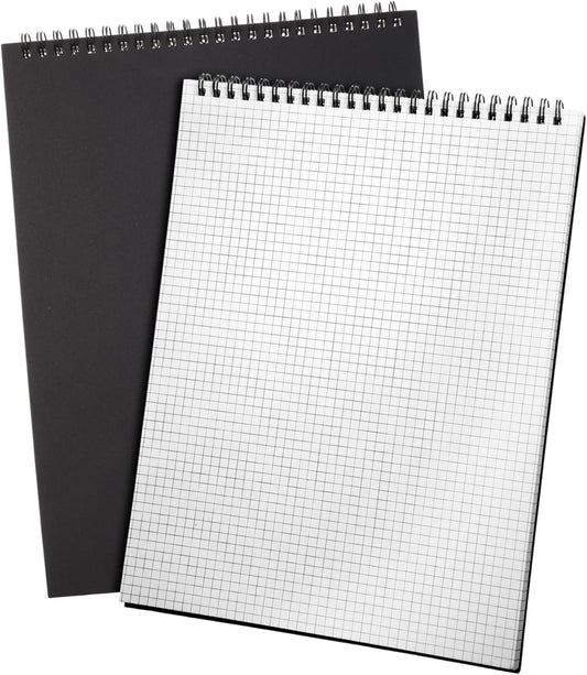 2 Pack Top Spiral Graph Paper Notebooks 8.7 X11.4 Inch A4 Grid Notepad 70 Sheet Memo Steno Pad for V1259-DP01-A-5611