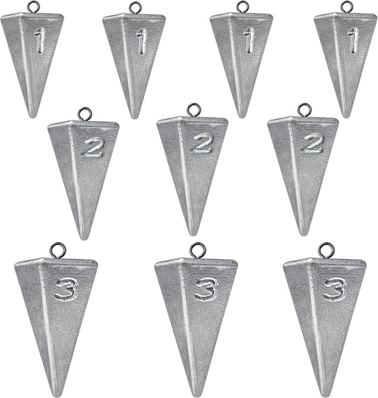 Fishing Weights Pyramid Sinkers Kit Bullet for Ocean Saltwater Surf Gear Tackle 1oz 2oz 3oz V1259-DP01-A-562