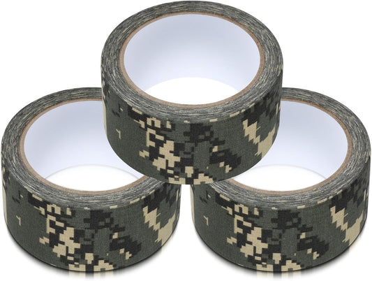 3 Rolls 2" x 32 ft Camo Tape, Self Adhesive Protective Camouflage Tape Waterproof Duct Non Reflective Fabric V1259-DP01-A-5630