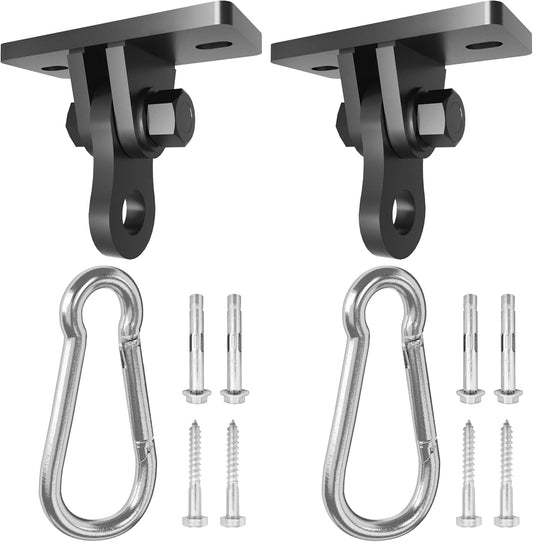 Heavy Duty Swing Hangers 2 Pack - 3000 lbs Capacity Silent Bearing Hooks for Wooden Sets & Concrete Ceiling, V1259-DP01-A-5652