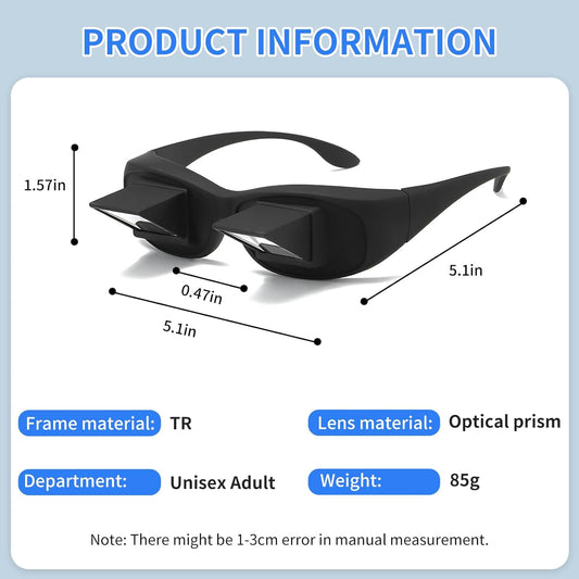 Lazy Glasses, Horizontal Prism Glasses,Lazy Spectacles for Bedridden Laying Dowd Reading and Watching TV in V1259-DP01-A-5693