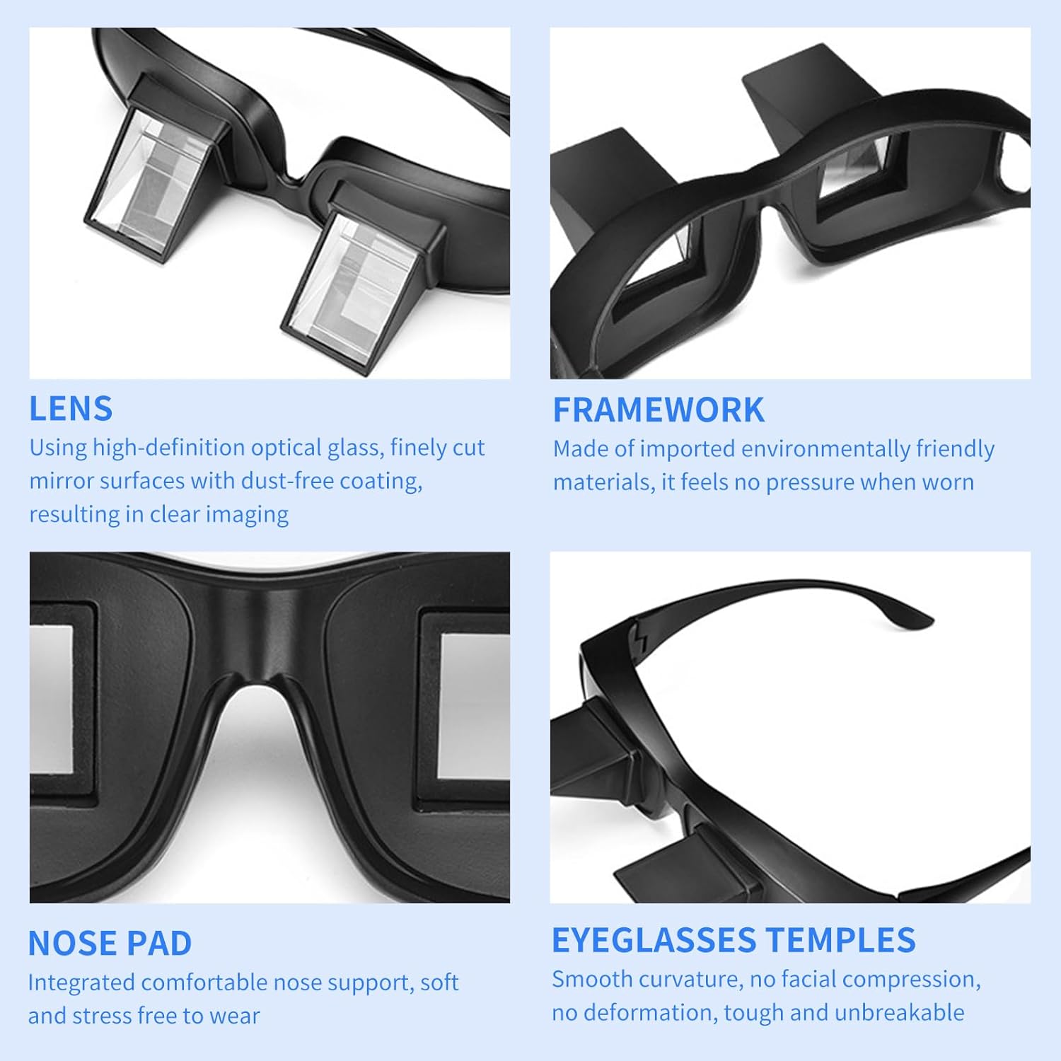 Lazy Glasses, Horizontal Prism Glasses,Lazy Spectacles for Bedridden Laying Dowd Reading and Watching TV in V1259-DP01-A-5693