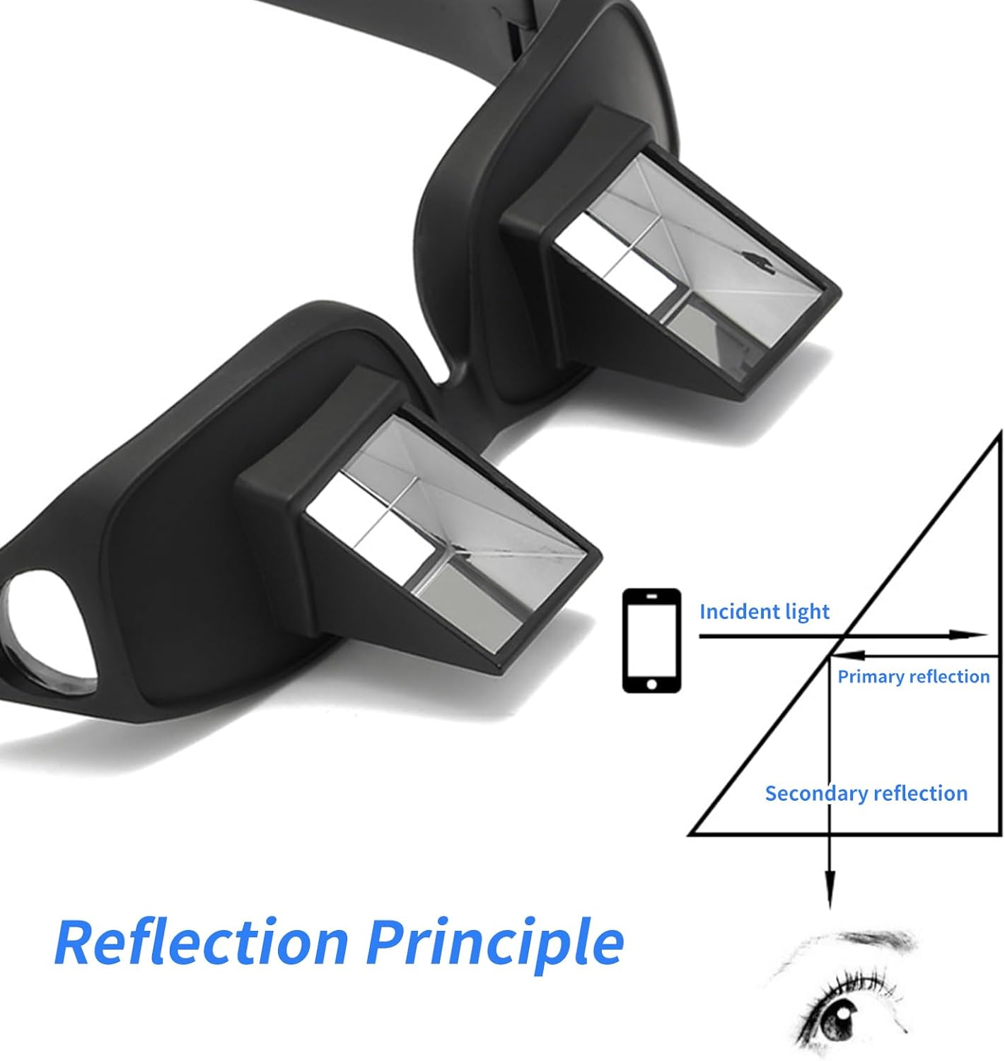 Lazy Glasses, Horizontal Prism Glasses,Lazy Spectacles for Bedridden Laying Dowd Reading and Watching TV in V1259-DP01-A-5693