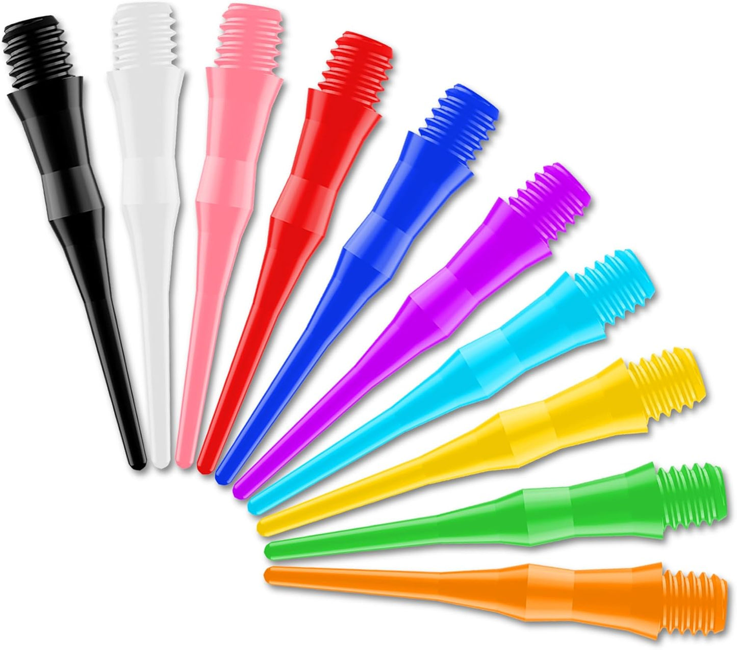 2BA Thread Soft Tip Dart Points 500 Pack, 10 Colors, Plastic Tips Replacement,Darts Accessories 500pcs - V1259-DP01-A-5701