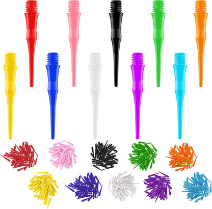 2BA Thread Soft Tip Dart Points 500 Pack, 10 Colors, Plastic Tips Replacement,Darts Accessories 500pcs - V1259-DP01-A-5701