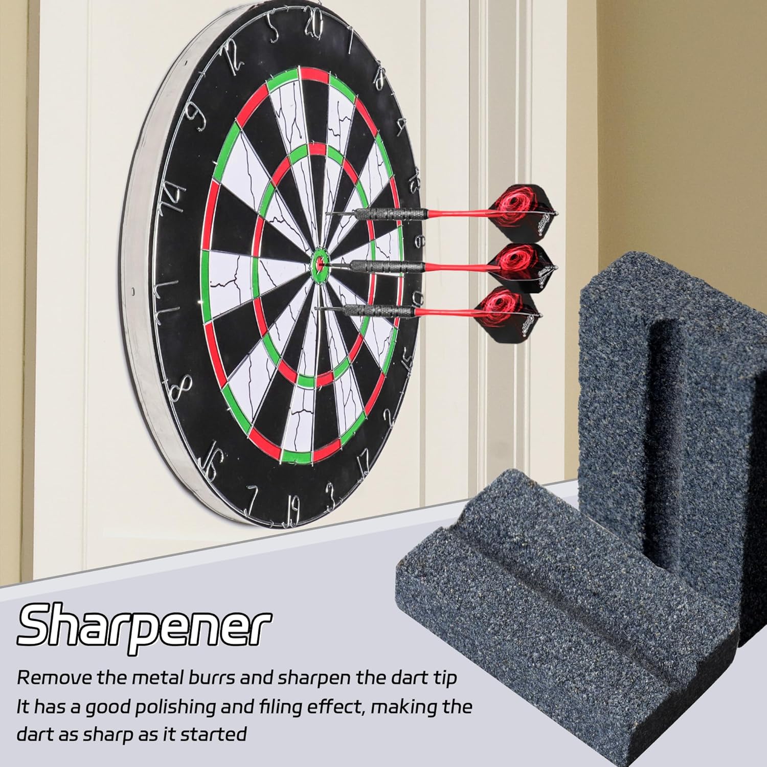 Darts V-Sharp Sharpening Stone,Dart Sharpener,Easy polishing and deburring, Long-Lasting Sharpness,Dart V1259-DP01-A-5702