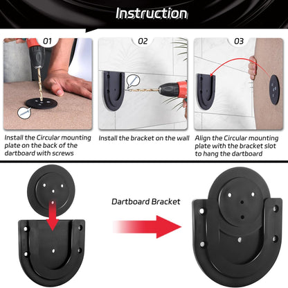 Dartboard Mounting Bracket,Dartboard Bracket Hanging Dartboards Professional,Black Black O Shaped V1259-DP01-A-5706