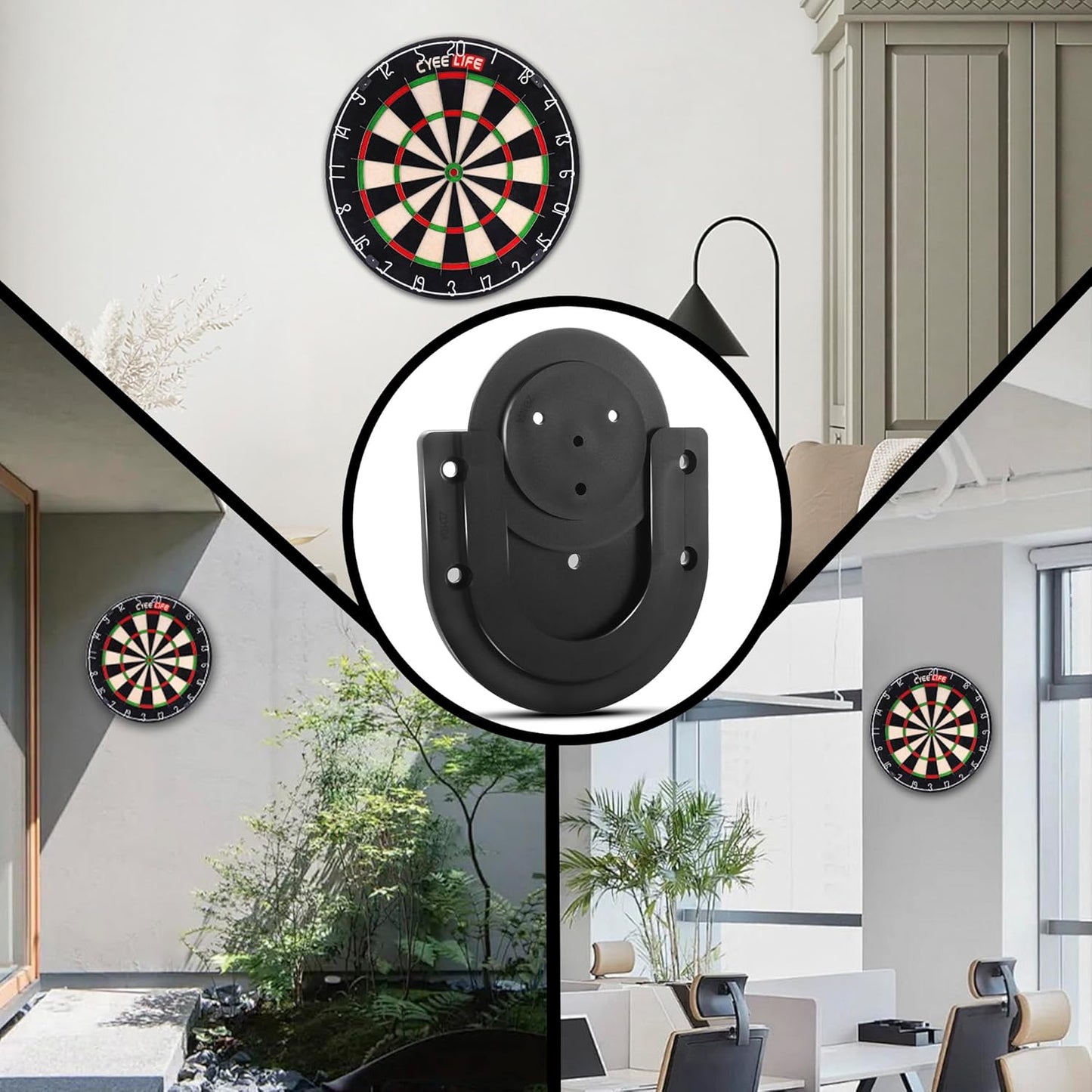 Dartboard Mounting Bracket,Dartboard Bracket Hanging Dartboards Professional,Black Black O Shaped V1259-DP01-A-5706