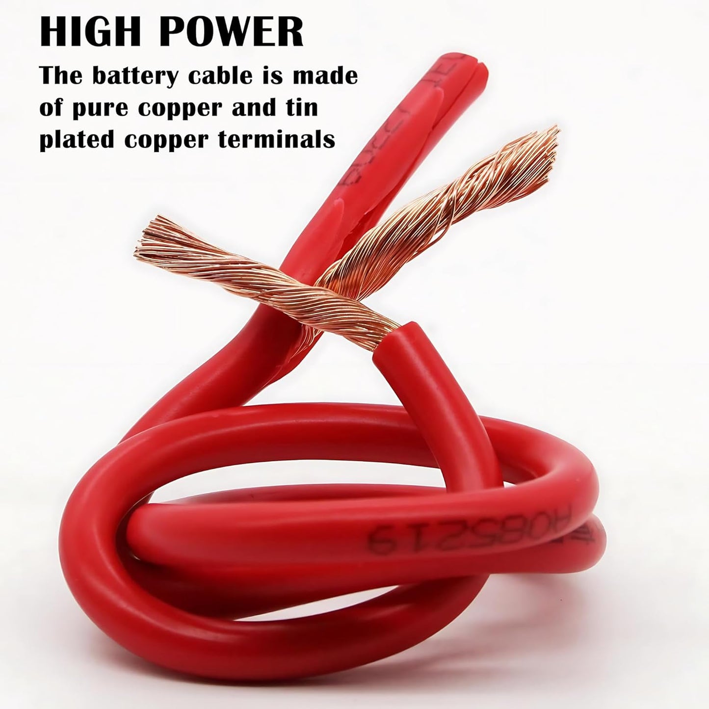 4 AWG Battery Cable,3FT Cables,With 5/16" Ring Terminals for Solar, RV, Auto, Marine Car, Boat - V1259-DP01-A-5710
