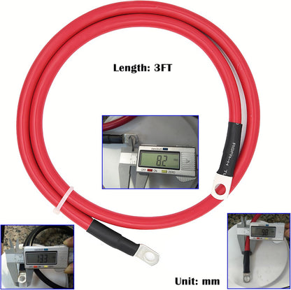 4 AWG Battery Cable,3FT Cables,With 5/16" Ring Terminals for Solar, RV, Auto, Marine Car, Boat - V1259-DP01-A-5710