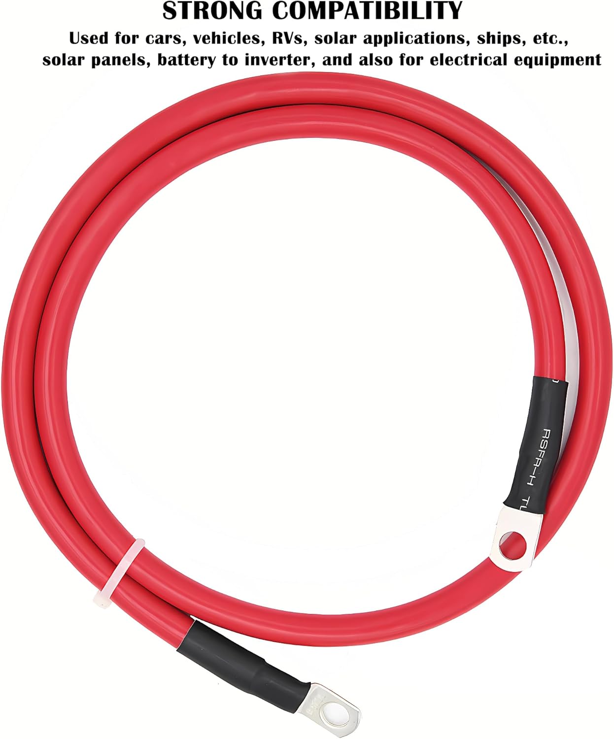4 AWG Battery Cable,3FT Cables,With 5/16" Ring Terminals for Solar, RV, Auto, Marine Car, Boat - V1259-DP01-A-5710