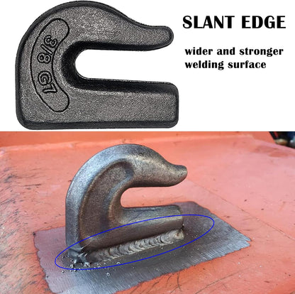 Weld On Grab Chain Hook,3/8" Hooks,Grade 70 Load Limit: 6600 lbs,for Welded onto Tractors or excavators - V1259-DP01-A-5713