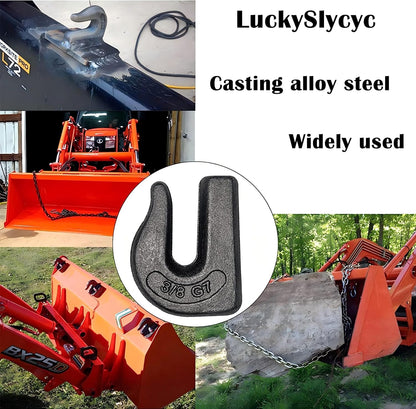 Weld On Grab Chain Hook,3/8" Hooks,Grade 70 Load Limit: 6600 lbs,for Welded onto Tractors or excavators - V1259-DP01-A-5713
