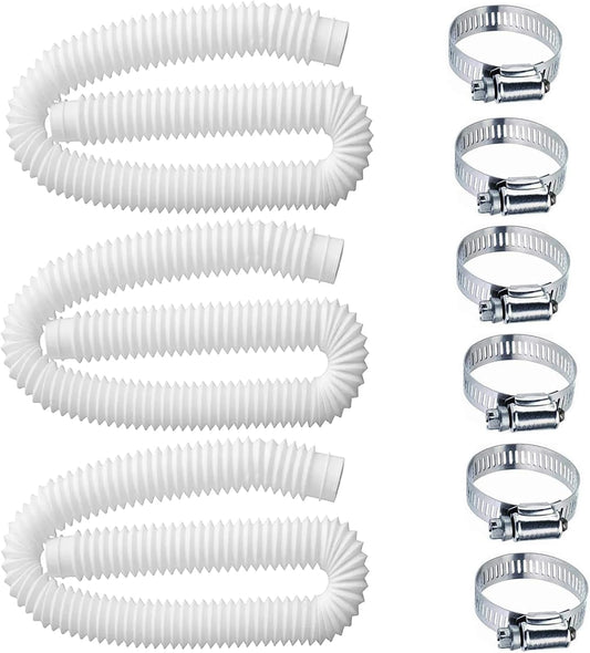 Pool Hoses for Above Ground Pools,1.25 x 59 Inch Filter Hose,Compatible with Intex Pump 607,637 With 8 Metal V1259-DP01-A-5715