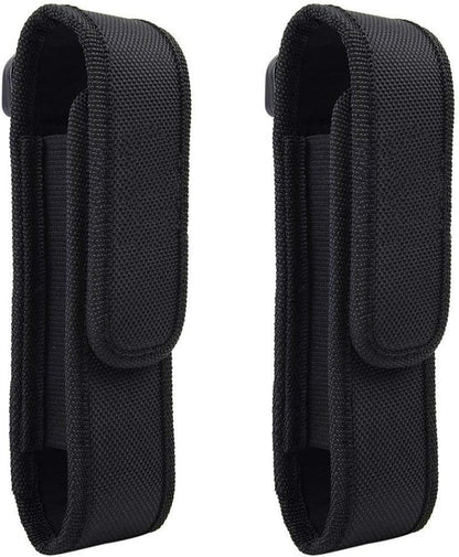 2 Pcs Flashlight Holster Pouch Holder Flash Light Belt Carry Case for 5"-7" Tactical with Stretch Capability V1259-DP01-A-572