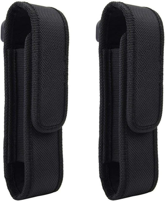 2 Pcs Flashlight Holster Pouch Holder Flash Light Belt Carry Case for 5"-7" Tactical with Stretch Capability V1259-DP01-A-572