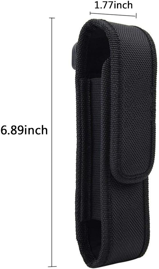 2 Pcs Flashlight Holster Pouch Holder Flash Light Belt Carry Case for 5"-7" Tactical with Stretch Capability V1259-DP01-A-572