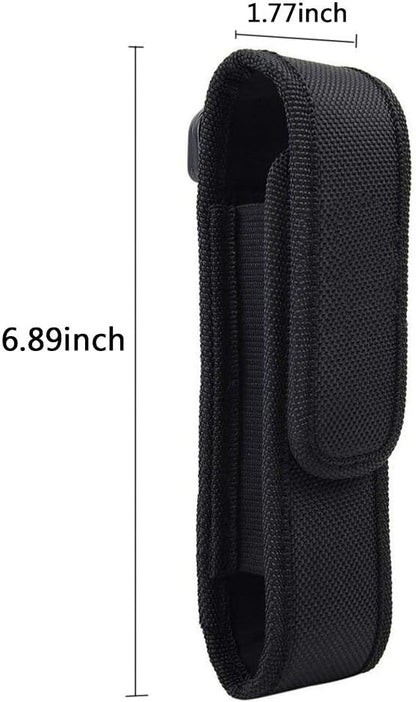 2 Pcs Flashlight Holster Pouch Holder Flash Light Belt Carry Case for 5"-7" Tactical with Stretch Capability V1259-DP01-A-572