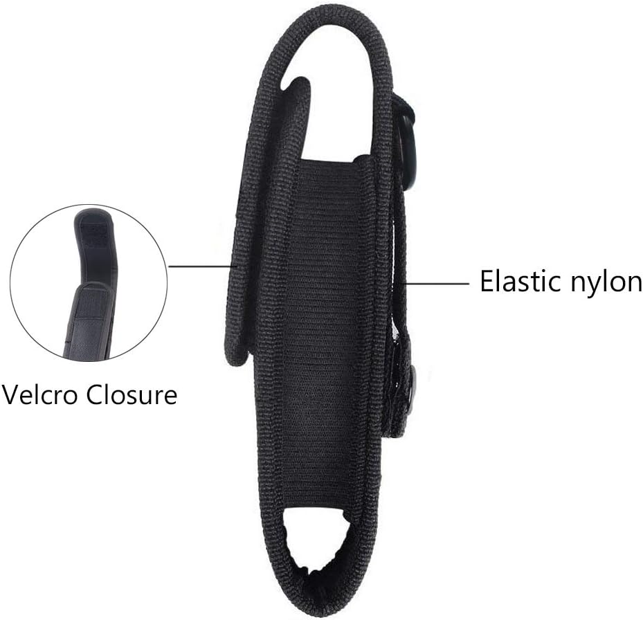 2 Pcs Flashlight Holster Pouch Holder Flash Light Belt Carry Case for 5"-7" Tactical with Stretch Capability V1259-DP01-A-572
