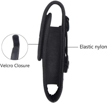 2 Pcs Flashlight Holster Pouch Holder Flash Light Belt Carry Case for 5"-7" Tactical with Stretch Capability V1259-DP01-A-572