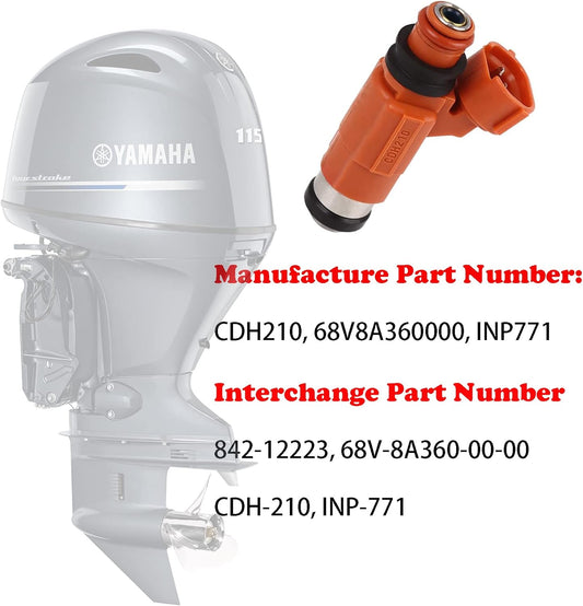 CDH210 OE Fuel Injectors - 68V8A3600000,For 1999-2015 Yama-ha Outboard 115HP Mitsubishi Eclipse INP-771 V1259-DP01-A-5722
