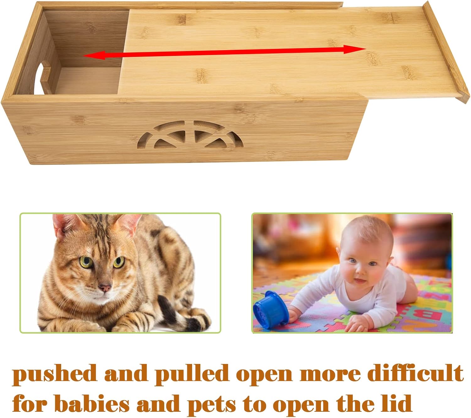 Cable Management Box,Cord Organizer Box,Bamboo Box for fit Desk Computer USB Behind TV Home Hall Power - V1259-DP01-A-5727