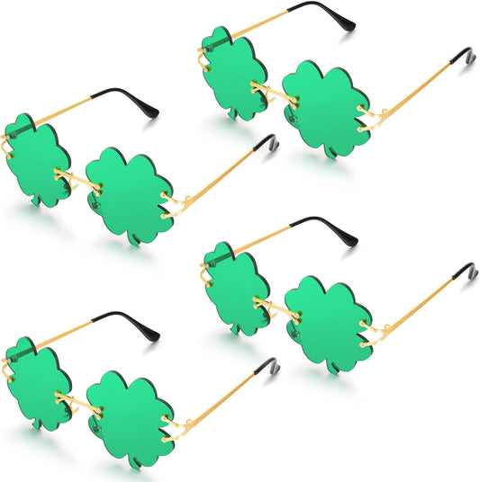 4 Pairs St. Patrick's Day Glasses Accessories Irish Shamrock Sunglasses Decor Party Favors Supplies V1259-DP01-A-5730