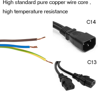 2Pack UPS Server Y Splitter C14 to 2 x C13 Power Adapter Cable Cord V1259-DP01-A-574
