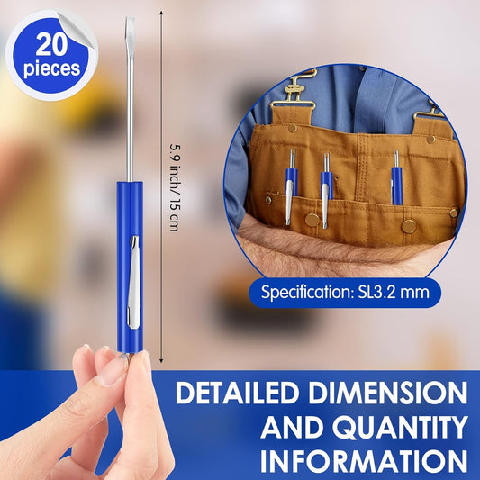 20 Pcs Pocket Screwdriver Double End Mini Set Dual-use Valve Core Removal Tool for Doorbell Electricians V1259-DP01-A-5755