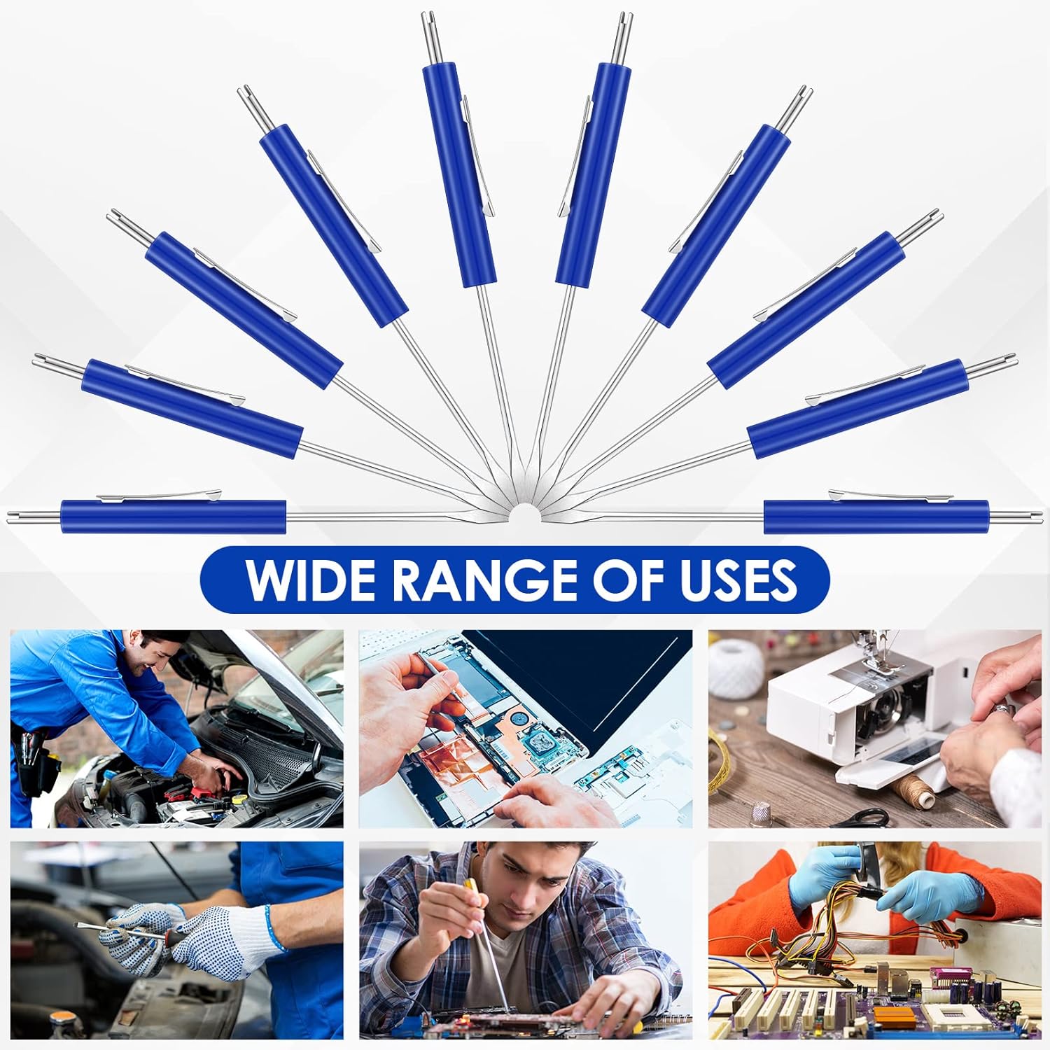 20 Pcs Pocket Screwdriver Double End Mini Set Dual-use Valve Core Removal Tool for Doorbell Electricians V1259-DP01-A-5755