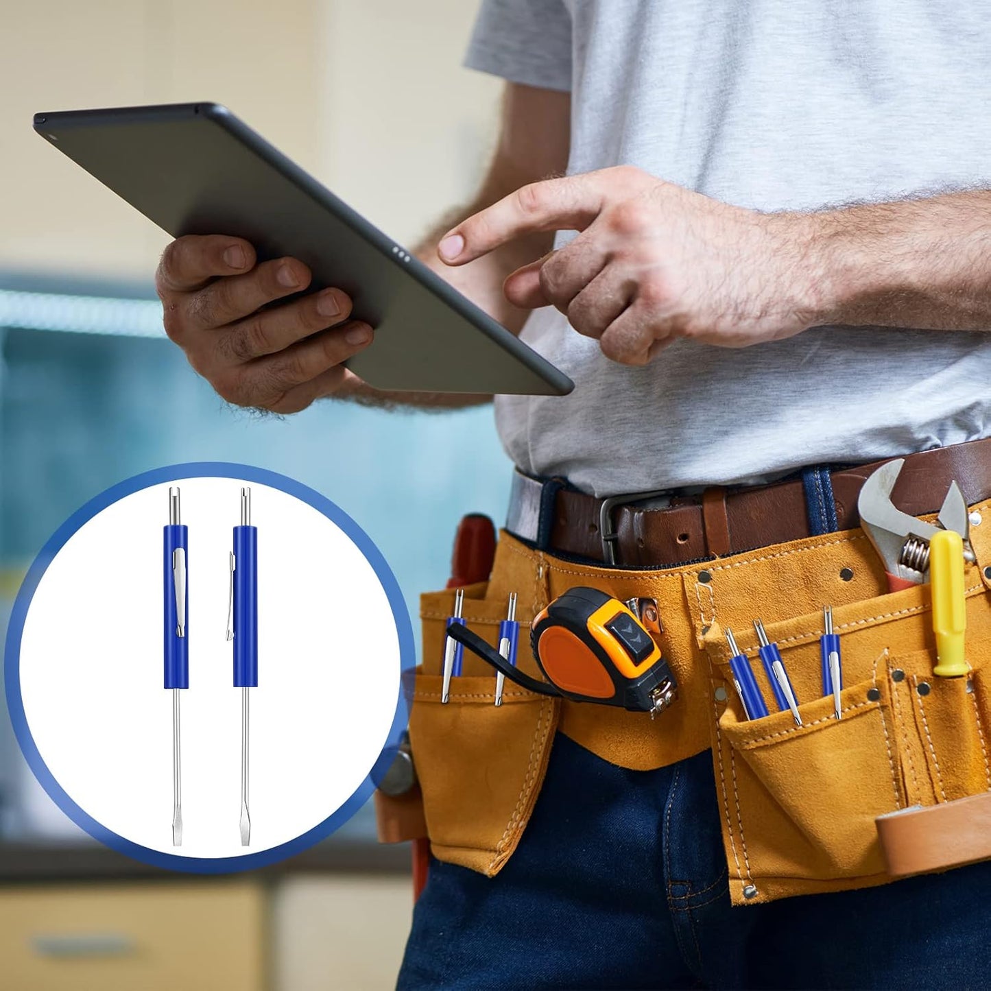 20 Pcs Pocket Screwdriver Double End Mini Set Dual-use Valve Core Removal Tool for Doorbell Electricians V1259-DP01-A-5755