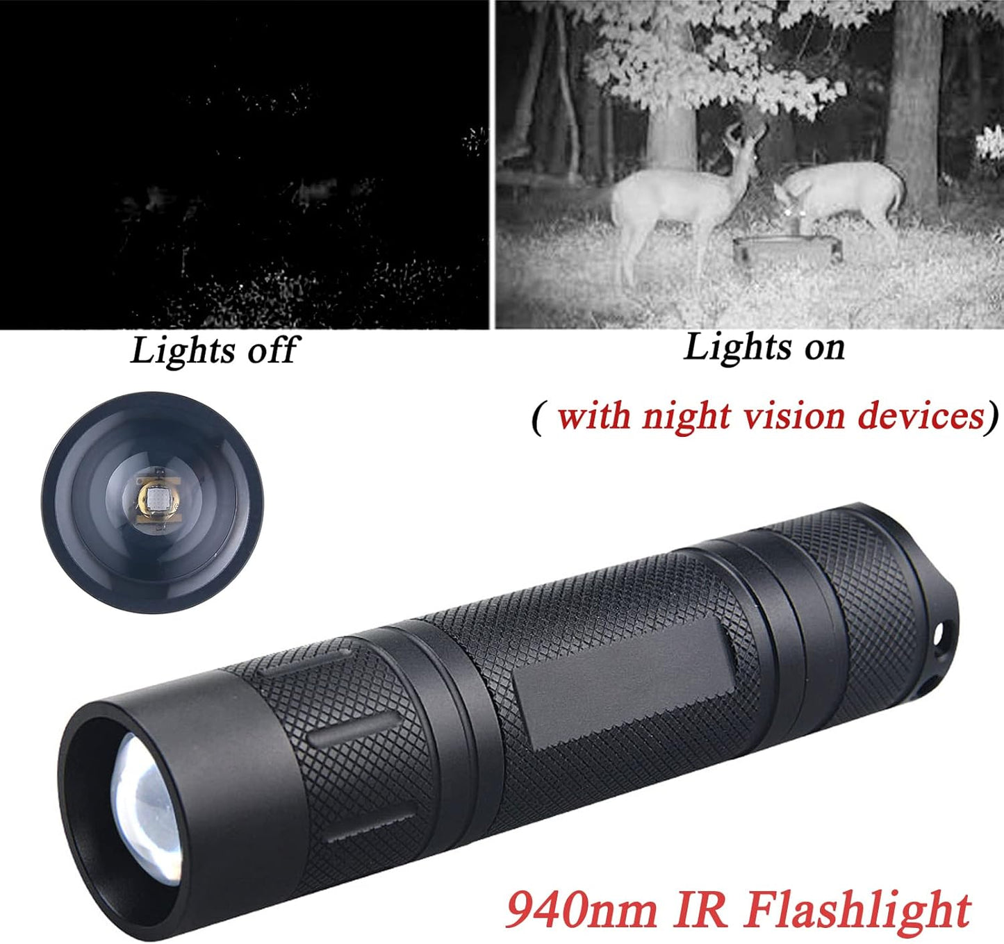 IR LED Illuminator Flashlight Zoomable 940nm Infrared Night V1259-DP01-A-579