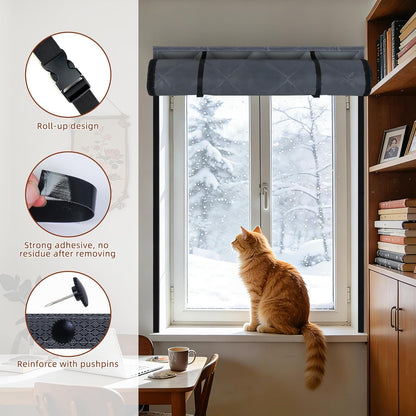 Window Insulation Kit for Winter, 3 Layer 26" X 39" Winter Insulated Cover with Fastener, Thermal to Keep V1259-DP01-A-591