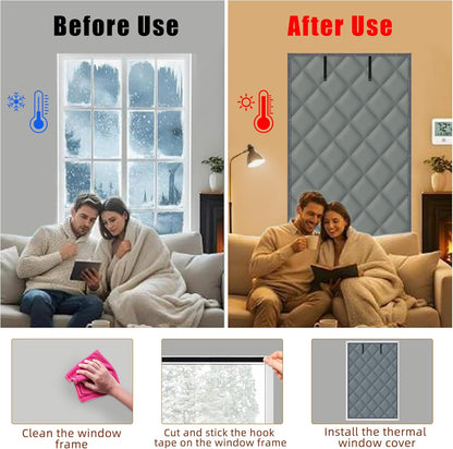 Window Insulation Kit for Winter, 3 Layer 26" X 39" Winter Insulated Cover with Fastener, Thermal to Keep V1259-DP01-A-591