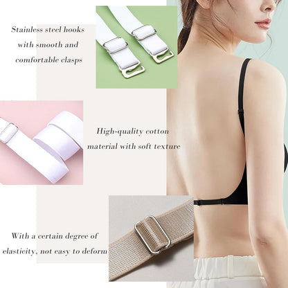 Elastic Adjustable Removable Lingerie Straps 10mm Width Cotton Replacement Sexy Bra Shoulder Strap V1259-DP01-A-596