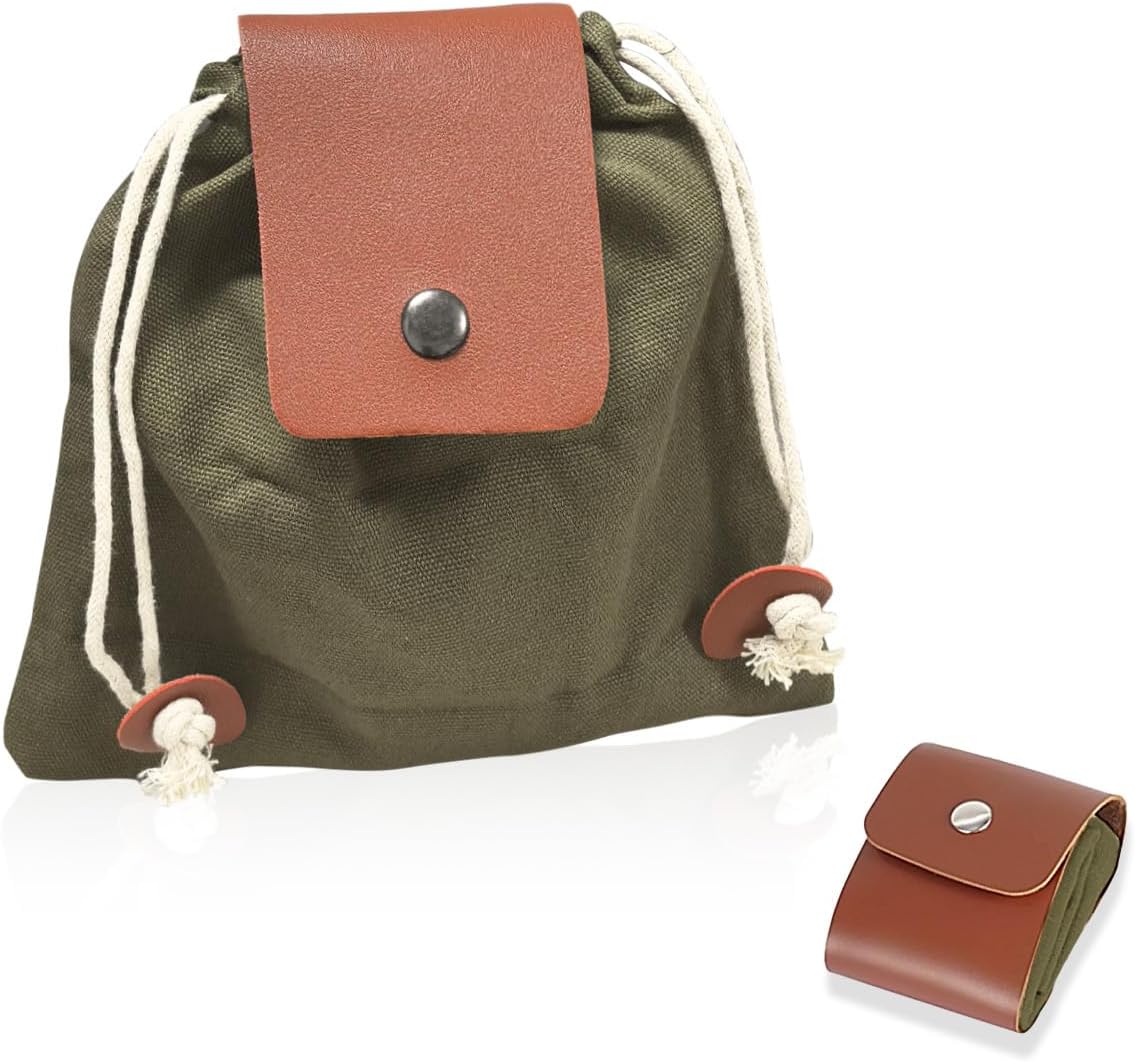 Foraging Bag Foldable Canvas Waist Pack for Outdoor Picking, Camping & Hiking, Belt Pouch with Drawstring V1259-DP01-A-598